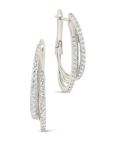 STERLING FOREVER KYLE CUBIC ZIRCONIA HOOP EARRINGS