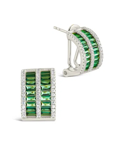 STERLING FOREVER SERENA CUBIC ZIRCONIA HOOP EARRINGS