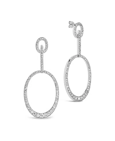 STERLING FOREVER TORY CUBIC ZIRCONIA OVAL DROP EARRINGS