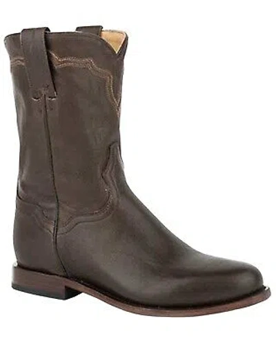 STETSON STETSON MEN'S PUNCHER BURNISHED GOAT WESTERN ROPER BOOT ROUND TOE -