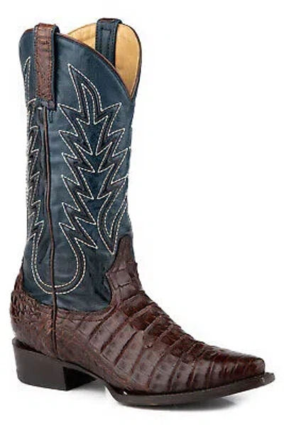 STETSON STETSON WOMENS ADI BROWN CAIMAN COWBOY BOOTS