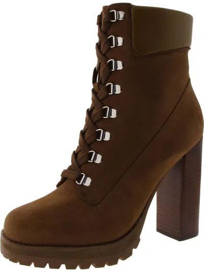 STEVE MADDEN BESO WOMENS NUBUCK HIGH HEEL MID-CALF BOOTS