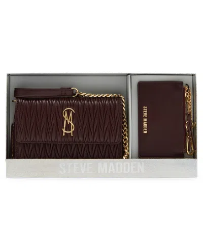 STEVE MADDEN BOXED CARINA MATELASSE CROSSBODY WALLET