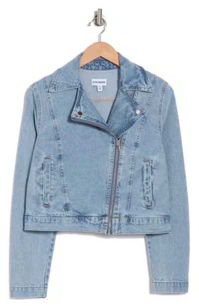 STEVE MADDEN STEVE MADDEN DENIM MOTO JACKET