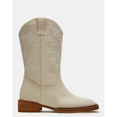 STEVE MADDEN FRONTIER WHITE LEATHER