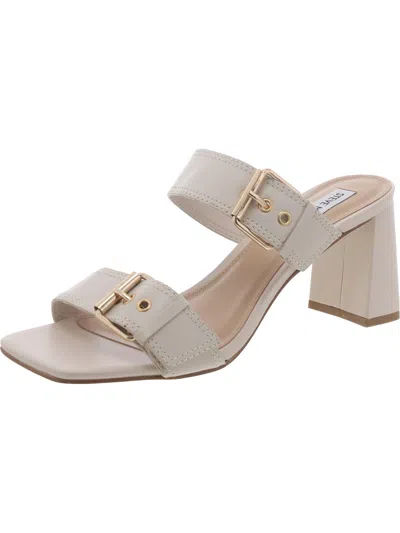 STEVE MADDEN LORELI WOMENS LEATHER SQUARE TOE BLOCK HEEL