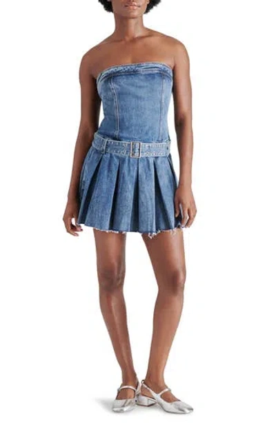 STEVE MADDEN STEVE MADDEN ROWE STRAPLESS DENIM MINIDRESS
