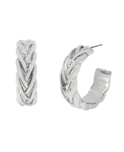 STEVE MADDEN WOVEN MEDIUM HOOP EARRINGS