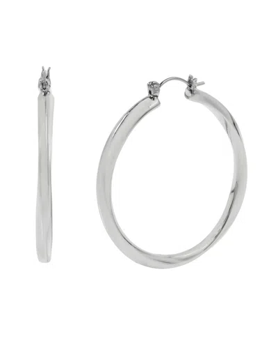 STEVE MADDEN WOVEN TWIST LARGE HOOP EARRINGS