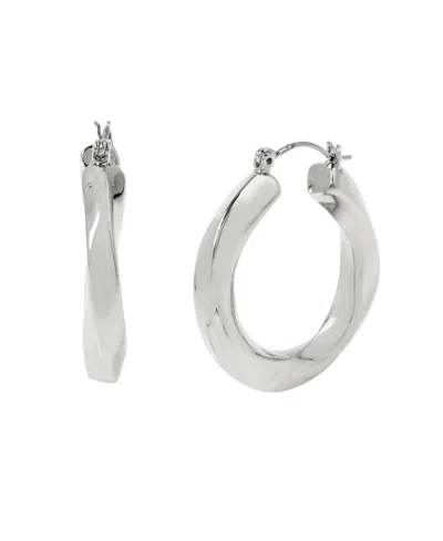 STEVE MADDEN WOVEN TWIST MEDIUM HOOP EARRINGS