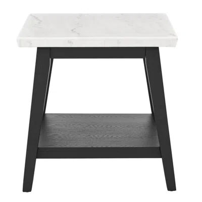 STEVE SILVER VIDA-BLACK WHITE MARBLE TOP END TABLE