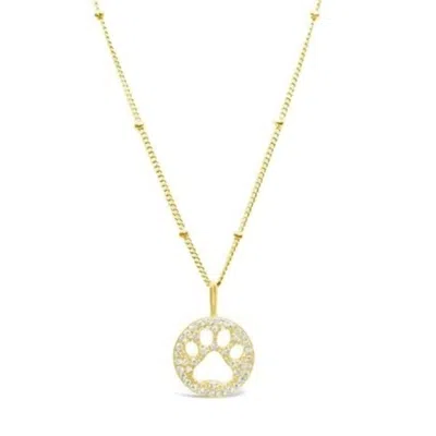STIA CHARM & CHAIN NECKLACE PAVE PAW IN GOLD