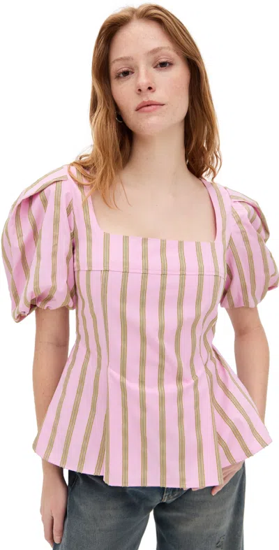 STINE GOYA SOFT JACQUARD WEAVE BLOUSON SLEEVE TOP WALLPAPER STRIPES