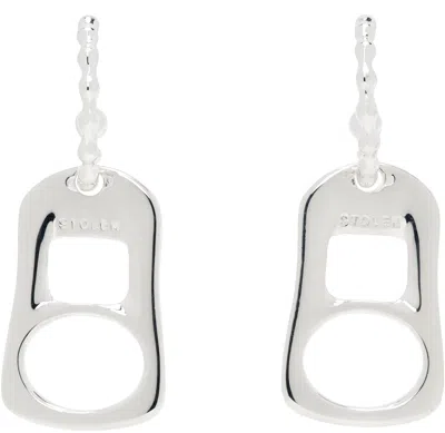 STOLEN GIRLFRIENDS CLUB SILVER POP TAB ANCHOR SLEEPER EARRINGS