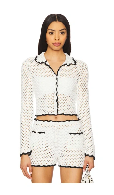 STONE COLD FOX X REVOLVE HOLLY HAND CROCHET COLLARED SHIRT