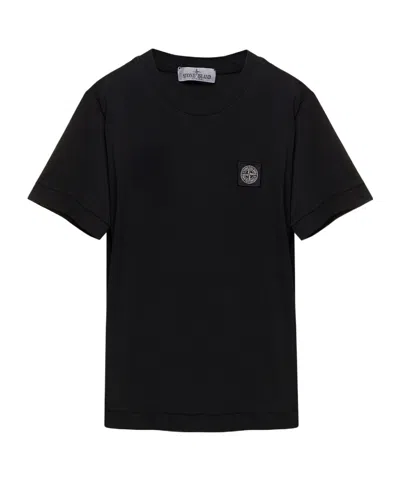 STONE ISLAND STONE ISLAND JUNIOR COMPASS-PATCH CREWNECK T-SHIRT