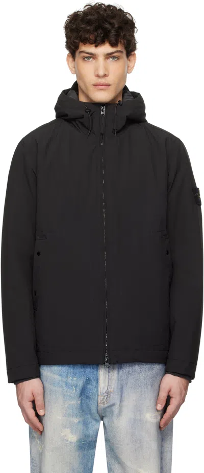 STONE ISLAND BLACK SHORT SOFT SHELL JACKET