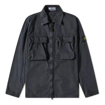 STONE ISLAND STONE ISLAND Brushed Cotton 2-Pocket Shirt Jacket 'Charcoal'
