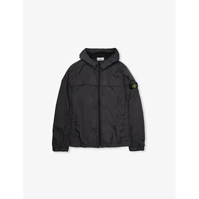 STONE ISLAND CHARCOAL BRAND-BADGE LIGHTWEIGHT SHELL JACKET