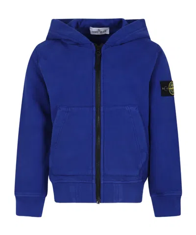 STONE ISLAND STONE ISLAND JUNIOR COMPASS PATCH ZIP-UP HOODIE
