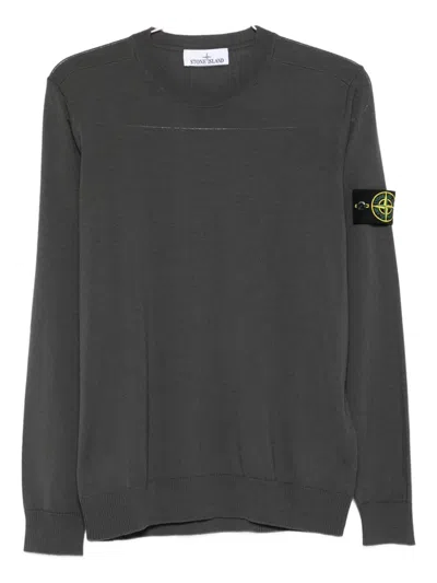STONE ISLAND COMPASS-BADGE CREW-NECK SWEATER