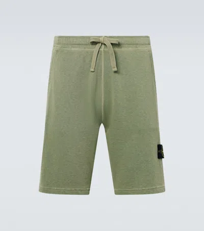 STONE ISLAND COMPASS COTTON FLEECE SHORTS