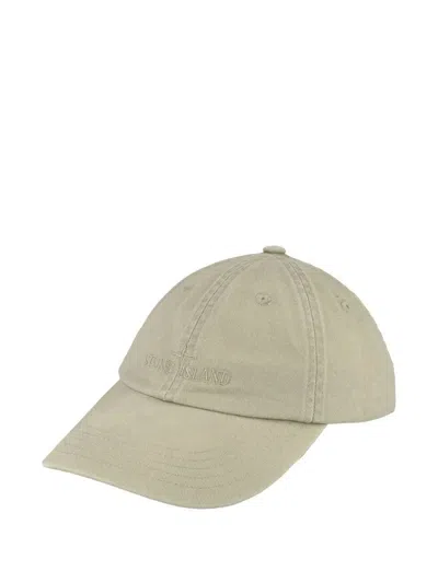 STONE ISLAND COMPASS LOGO BRUSHED COTTON BASEBALL CAP
