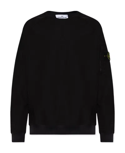 STONE ISLAND COMPASS-MOTIF LONG-SLEEVED SWEATSHIRT
