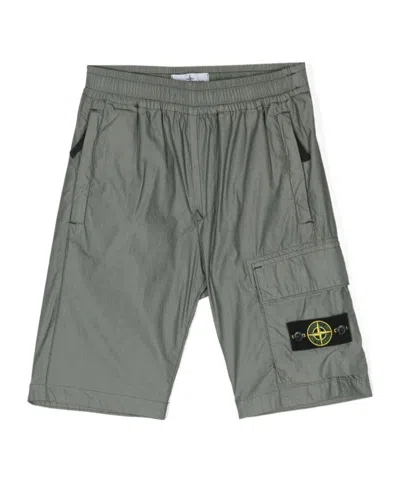 STONE ISLAND STONE ISLAND JUNIOR COMPASS PATCH ELASTICATED WAISTBAND SHORTS