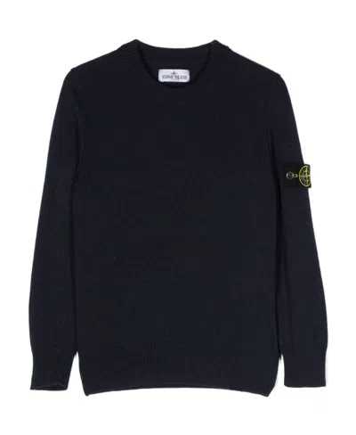STONE ISLAND STONE ISLAND JUNIOR LOGO PATCH CREWNECK JUMPER