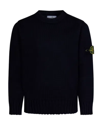 STONE ISLAND STONE ISLAND JUNIOR LOGO PATCH CREWNECK JUMPER
