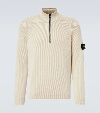 STONE ISLAND COMPASS WOOL AND COTTON-BLEND SWEATER