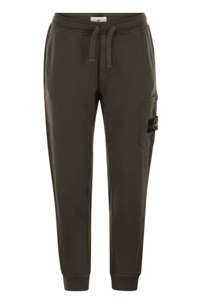 STONE ISLAND STONE ISLAND COTTON TROUSERS WITH DRAWSTRING