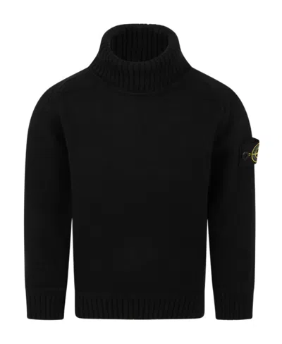 STONE ISLAND STONE ISLAND JUNIOR LOGO PATCH KNITTED JUMPER