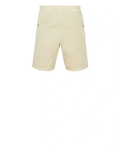 STONE ISLAND STONE ISLAND FLEECE BERMUDA SHORTS BEIGE COTTON