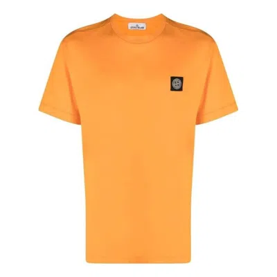 STONE ISLAND STONE ISLAND Garment Dyed Logo T-shirt 'Orange'