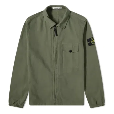 STONE ISLAND STONE ISLAND Garment Dyed Zip Shirt Overshirt 'Sage'