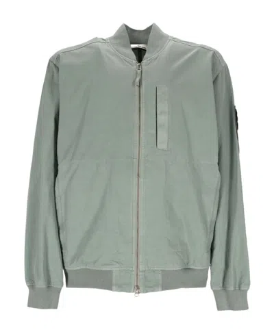 STONE ISLAND STONE ISLAND LOGO-PATCH ZIPPED BOMBER JACKET