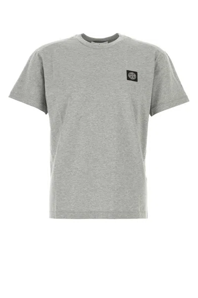 STONE ISLAND GREY COTTON T-SHIRT