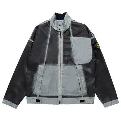 STONE ISLAND STONE ISLAND HAND SPRAYED MUSSOLA BIKER JACKET 'SKY BLUE'