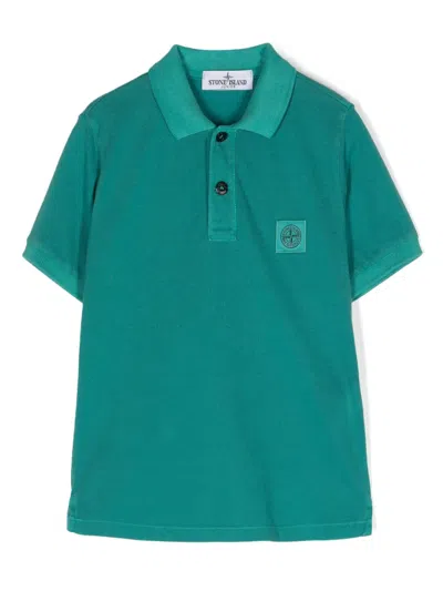 STONE ISLAND COMPASS APPLIQUÉ COTTON POLO SHIRT