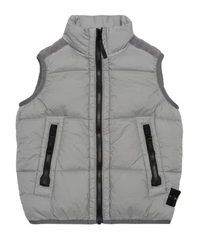 STONE ISLAND STONE ISLAND JUNIOR COMPASS-BADGE ZIPPED PADDED GILET