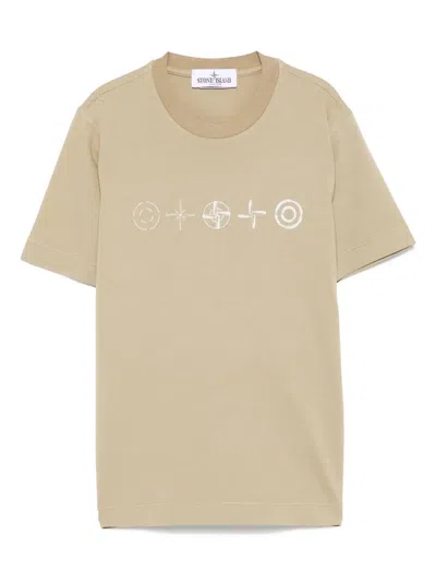 STONE ISLAND COMPASS-PRINT T-SHIRT