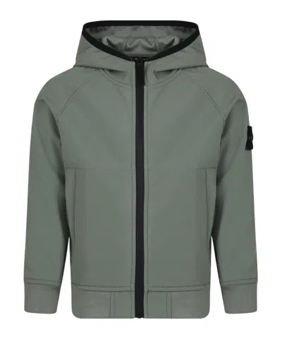 STONE ISLAND STONE ISLAND JUNIOR ZIPPED STRAIGHT HEM HOODED JACKET