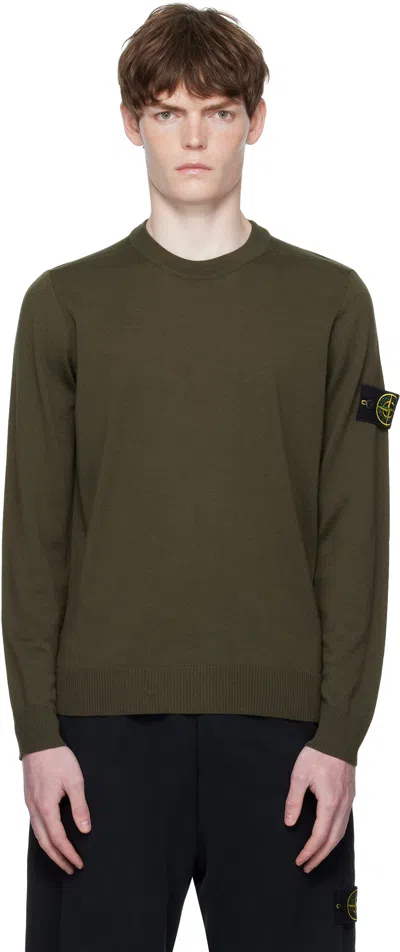 STONE ISLAND KHAKI 5100071 LIGHT RWS PURE WOOL SWEATER