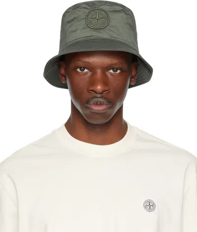 STONE ISLAND KHAKI NYLON METAL ECONYL BUCKET HAT