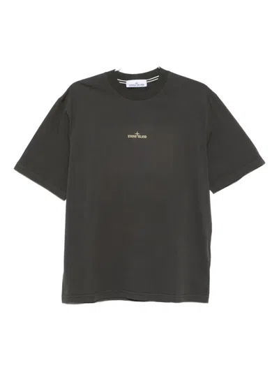 STONE ISLAND LOGO-EMBROIDERED COTTON T-SHIRT