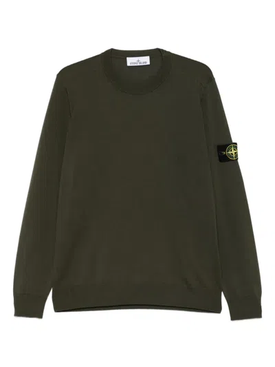 STONE ISLAND LOGO-PATCH CREW-NECK JUMPER