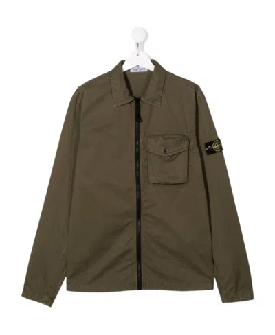 STONE ISLAND LOGO-PATCH SLEEVE JACKET