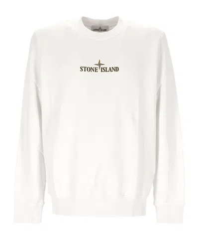 STONE ISLAND STONE ISLAND LOGO PRINTED CREWNECK SWEATSHIRT
